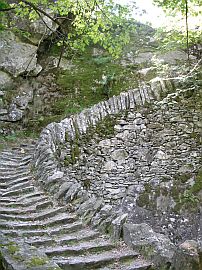 Stone bridge above Maggia Waterfall