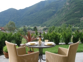 terrace with panoramic view of the Maggia Valley