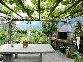 Stone pergola & grill with panoramic view of the valley