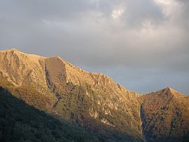 evening sun going down over Gordevio