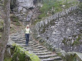 Old stone bridge (above Casa alla Cascata) crossing the gorge that feeds the waterfall