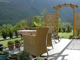 Terrace with panoramic view of the Maggia Valley