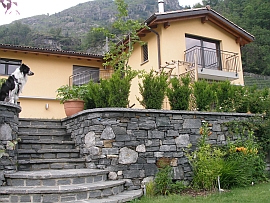 Casa alla Cascata & south view of the Maggia valley